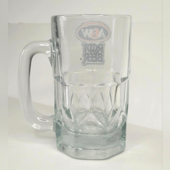 Vintage A & W ROOT BEER Heavy Large Root Beer Soda Clear Glass Mug 1980's - Picture 3 of 5
